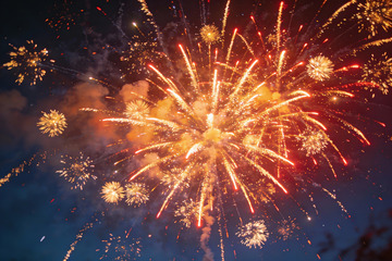 夜空中绽放的绚丽烟花