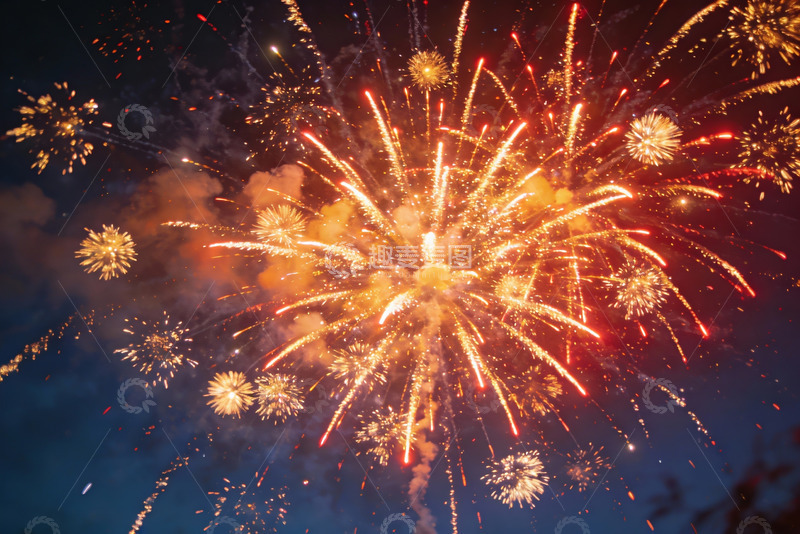 高清大图下载【趣麦麦图】夜空中绽放的绚丽烟花
