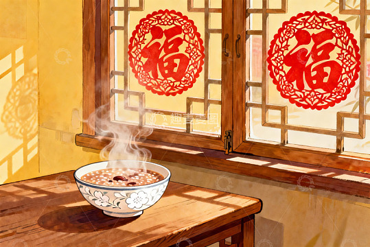 窗边热粥袅袅升起