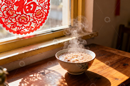 窗边热粥袅袅升起