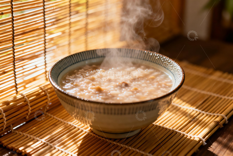 高清大图下载【趣麦麦图】热气腾腾的米粥