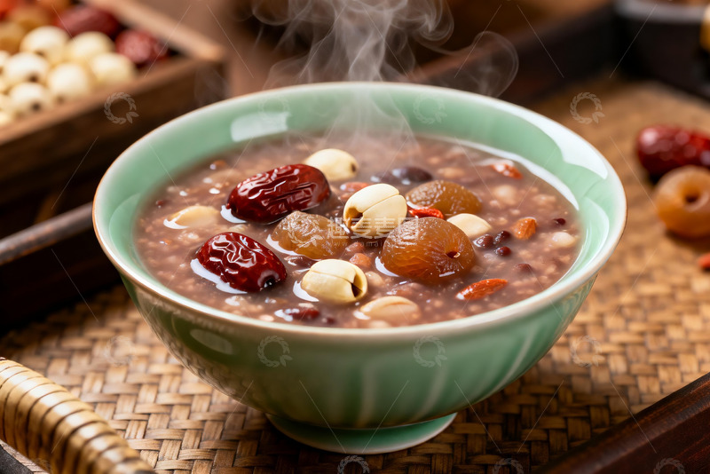 高清大图下载【趣麦麦图】热气腾腾的养生粥