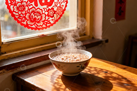 窗边热粥袅袅升起