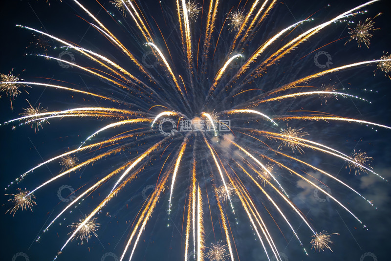 高清大图下载【趣麦麦图】夜空烟花绽放绚丽景象