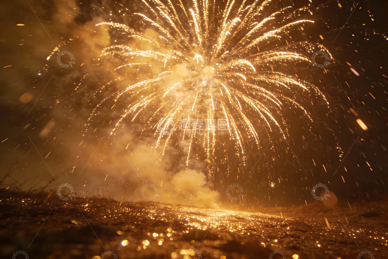 高清大图下载【趣麦麦图】夜空烟花绽放璀璨光芒