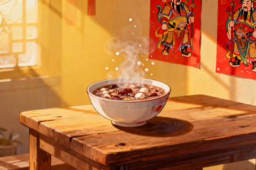 热气腾腾的红豆粥