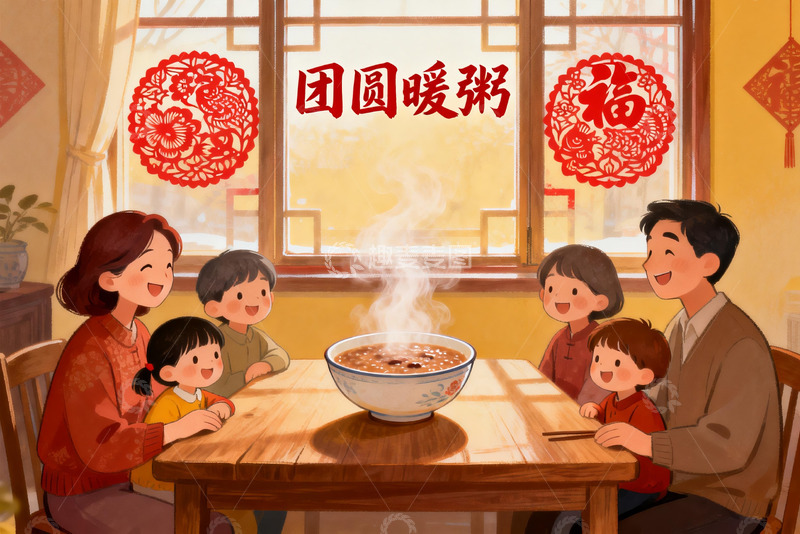 高清大图下载【趣麦麦图】温馨家庭共进晚餐其乐融融