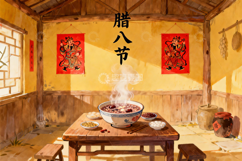 高清大图下载【趣麦麦图】腊八节传统美食场景