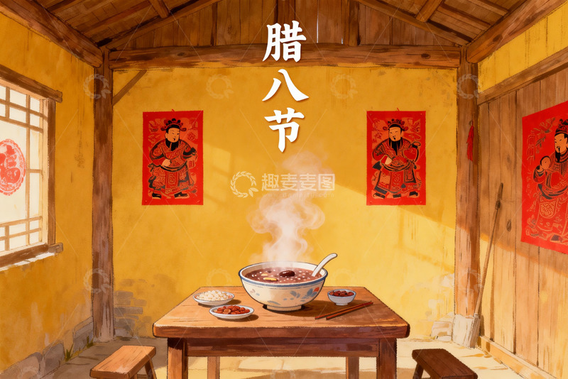 高清大图下载【趣麦麦图】腊八节传统美食场景