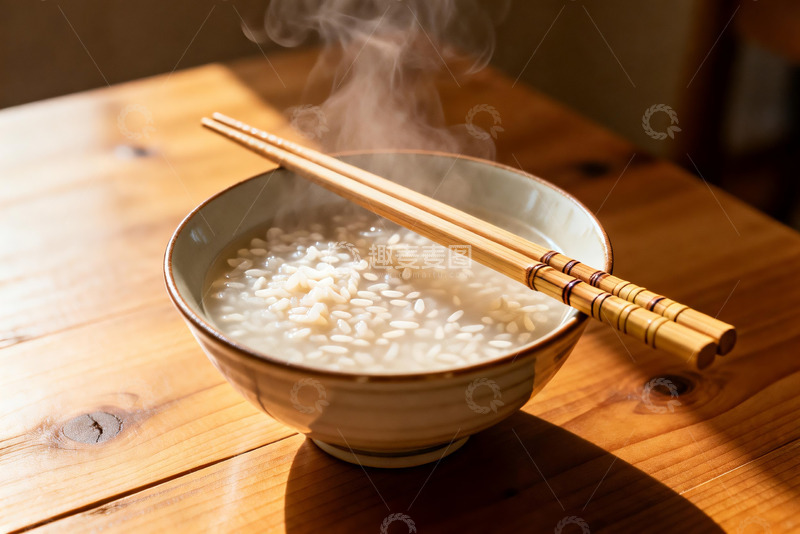 高清大图下载【趣麦麦图】热气腾腾的米饭配筷子