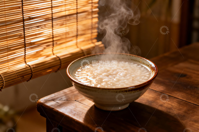 高清大图下载【趣麦麦图】热气腾腾的米粥