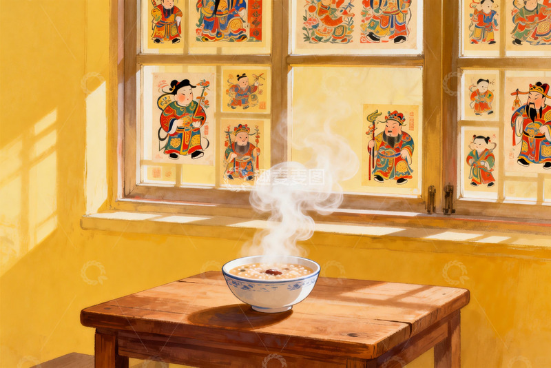 高清大图下载【趣麦麦图】窗前热粥袅袅升起