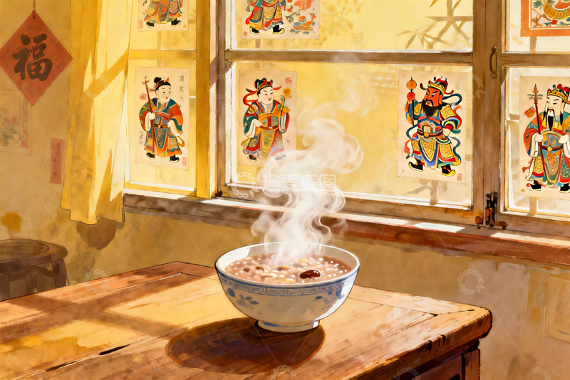 高清大图下载【趣麦麦图】窗边热粥袅袅升起