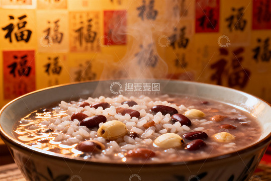 热气腾腾的红豆八宝粥