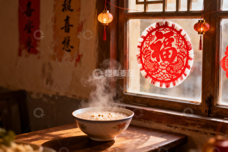 高清大图下载【趣麦麦图】窗边热粥袅袅升起