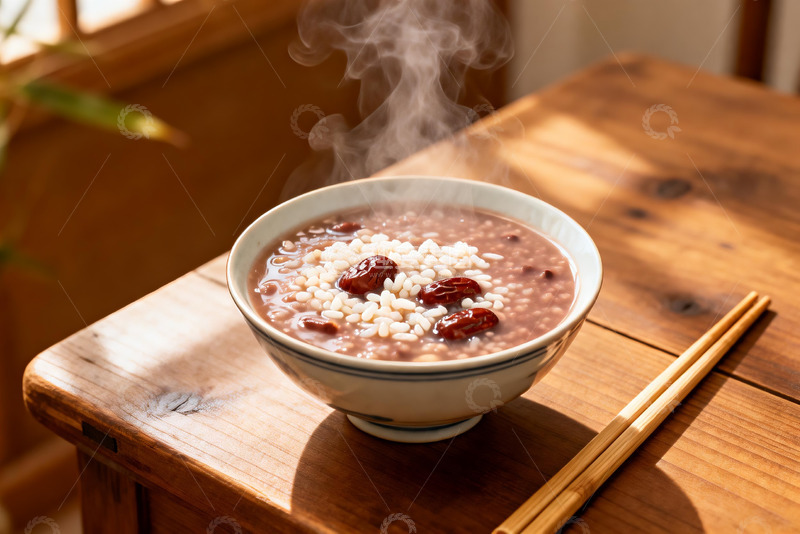 高清大图下载【趣麦麦图】热气腾腾的红豆粥