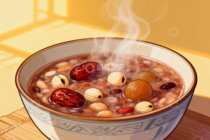 高清大图下载【趣麦麦图】热气腾腾的八宝粥