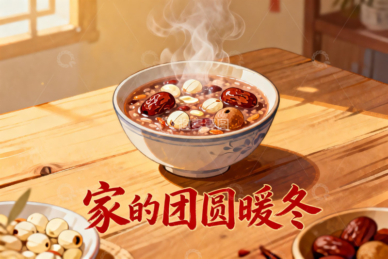 高清大图下载【趣麦麦图】热气腾腾的养生粥