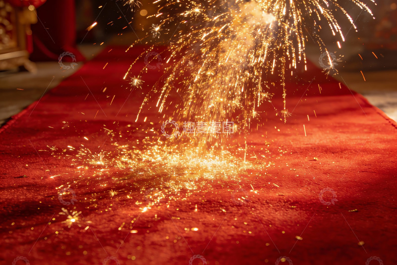 高清大图下载【趣麦麦图】烟花绽放红毯之上璀璨夺目