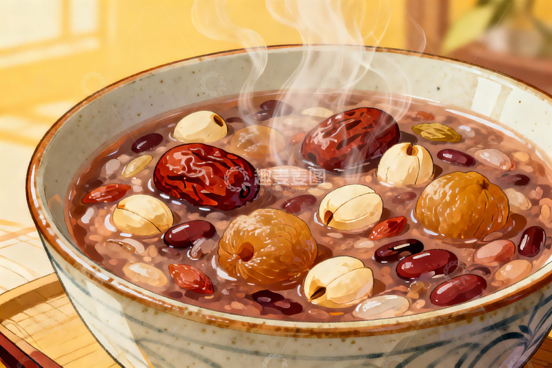 高清大图下载【趣麦麦图】热气腾腾的八宝粥