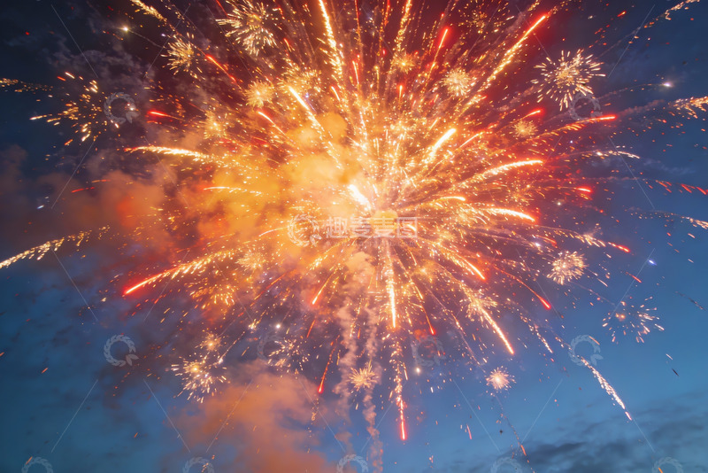 高清大图下载【趣麦麦图】夜空烟花绽放绚丽景象