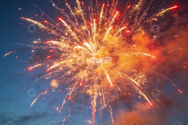 高清大图下载【趣麦麦图】夜空烟花绽放绚丽多彩