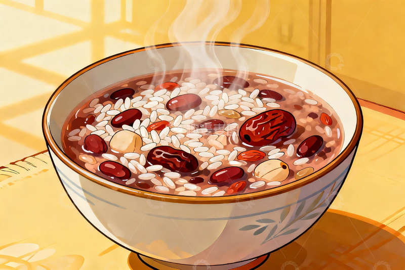 高清大图下载【趣麦麦图】热气腾腾的八宝粥