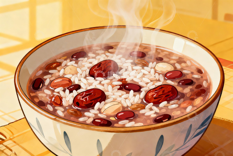 高清大图下载【趣麦麦图】热气腾腾的八宝粥