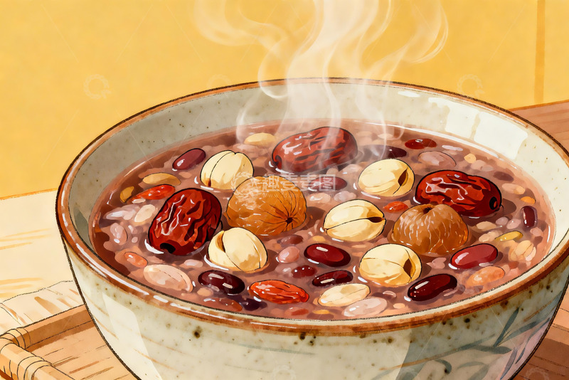 高清大图下载【趣麦麦图】热气腾腾的八宝粥