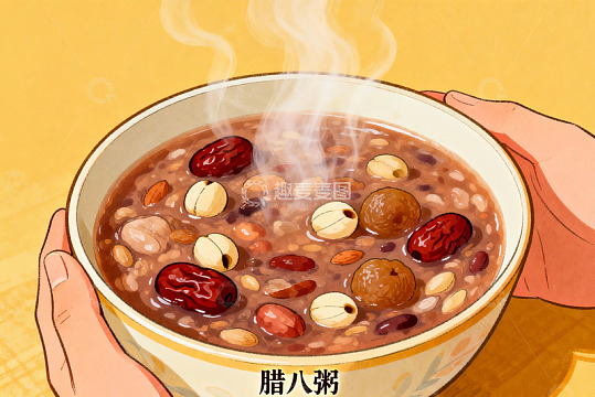 双手捧热腊八粥