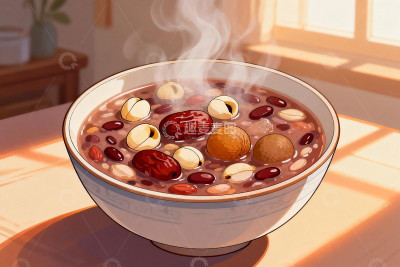 高清大图下载【趣麦麦图】热气腾腾的八宝粥