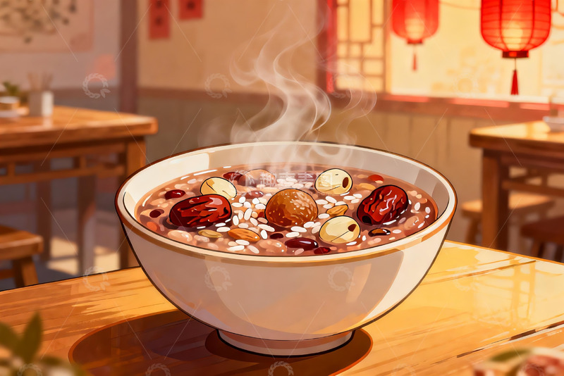 高清大图下载【趣麦麦图】热气腾腾的八宝粥