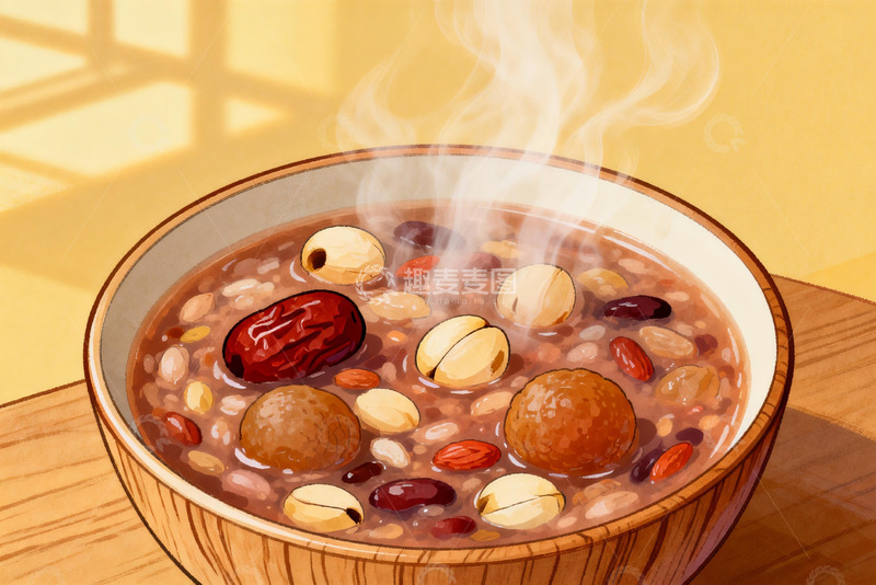 高清大图下载【趣麦麦图】热气腾腾的杂粮粥