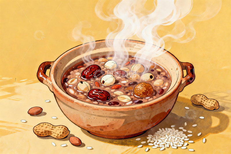 高清大图下载【趣麦麦图】热气腾腾的杂粮粥