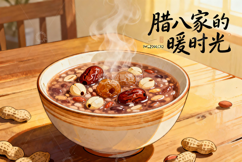 高清大图下载【趣麦麦图】腊八粥热气腾腾香气四溢
