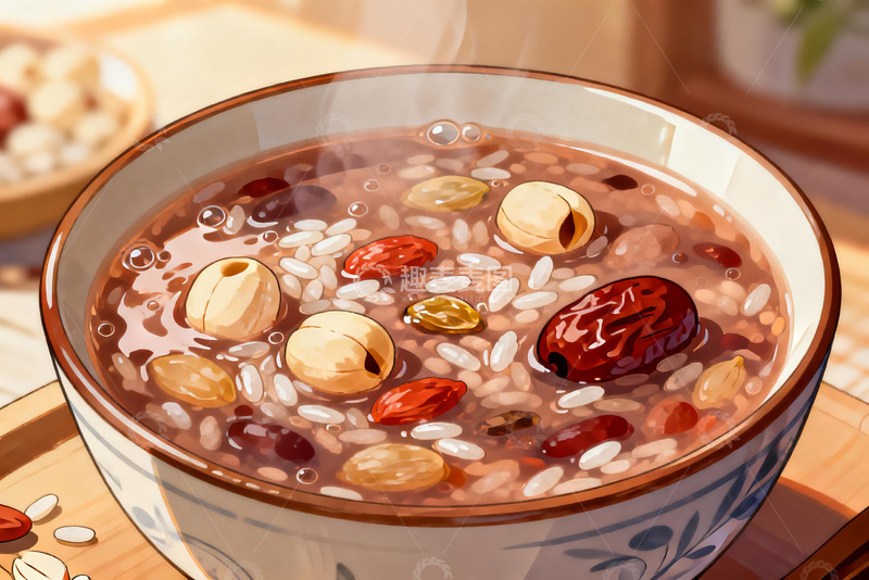高清大图下载【趣麦麦图】热气腾腾的八宝粥
