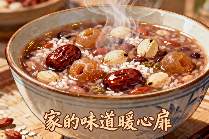 高清大图下载【趣麦麦图】热气腾腾的八宝粥