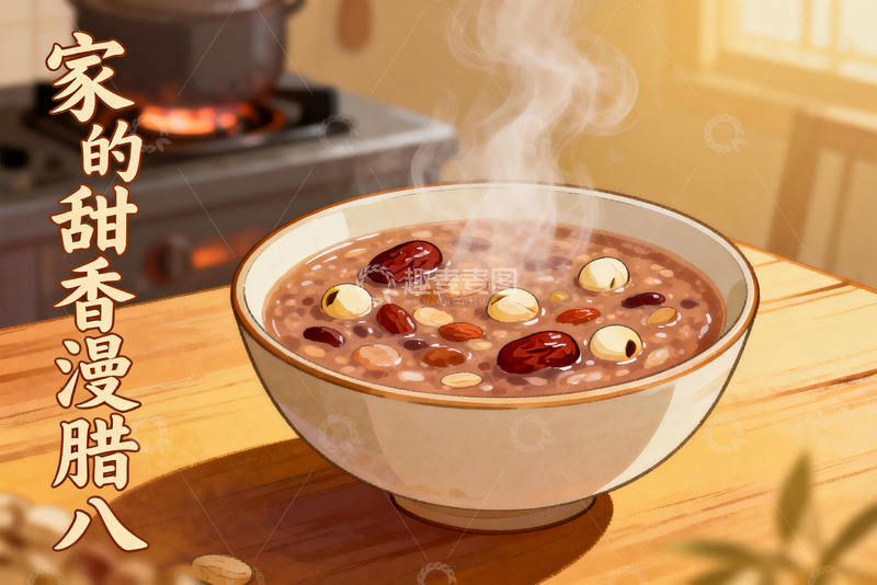 高清大图下载【趣麦麦图】热气腾腾的八宝粥
