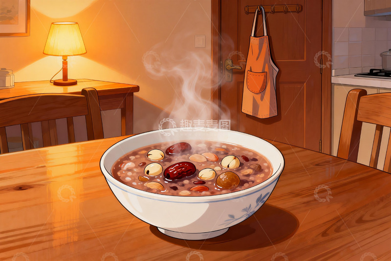 高清大图下载【趣麦麦图】热气腾腾的八宝粥