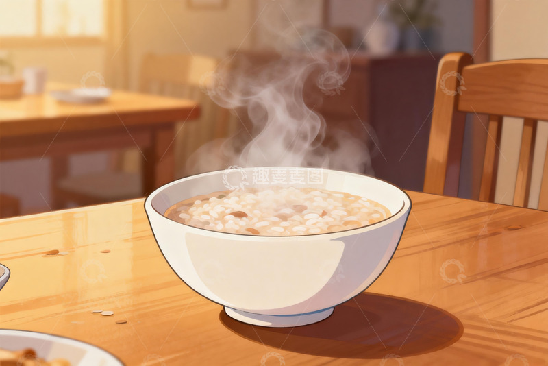 高清大图下载【趣麦麦图】热气腾腾的米粥