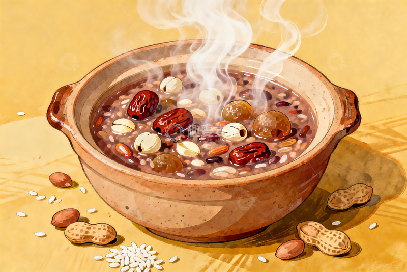 高清大图下载【趣麦麦图】热气腾腾的八宝粥