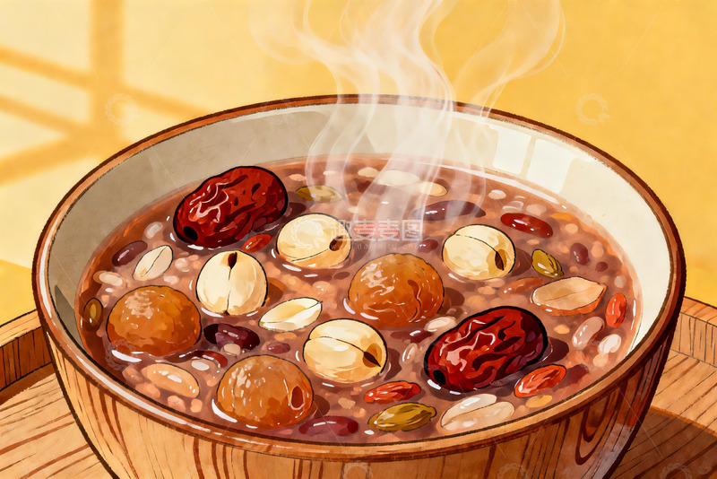高清大图下载【趣麦麦图】热气腾腾的杂粮粥
