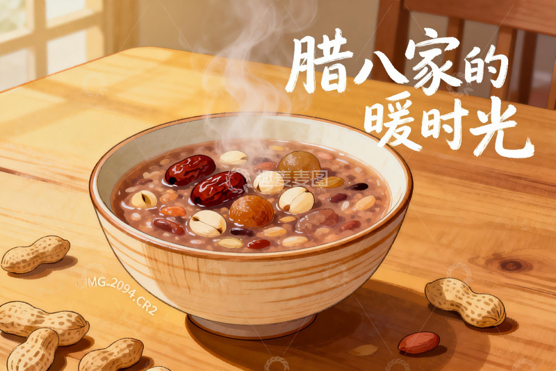 高清大图下载【趣麦麦图】热腾腾的腊八粥暖心暖胃