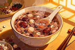 热气腾腾的杂粮粥