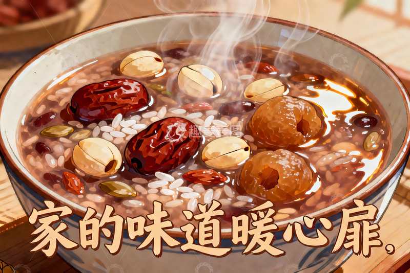 高清大图下载【趣麦麦图】热气腾腾的八宝粥