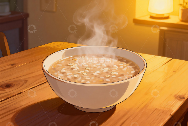 高清大图下载【趣麦麦图】热气腾腾的米粥