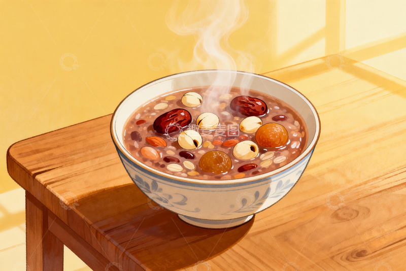 高清大图下载【趣麦麦图】热气腾腾的八宝粥
