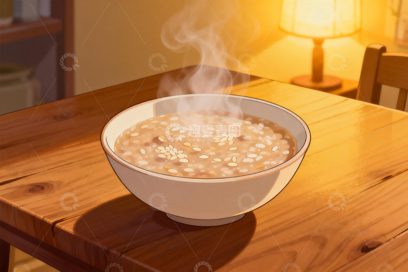 高清大图下载【趣麦麦图】热气腾腾的米粥