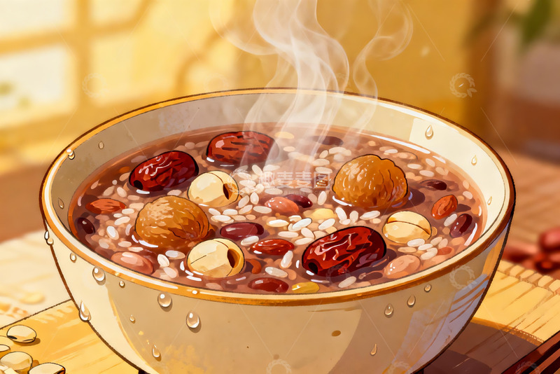 高清大图下载【趣麦麦图】热气腾腾的八宝粥