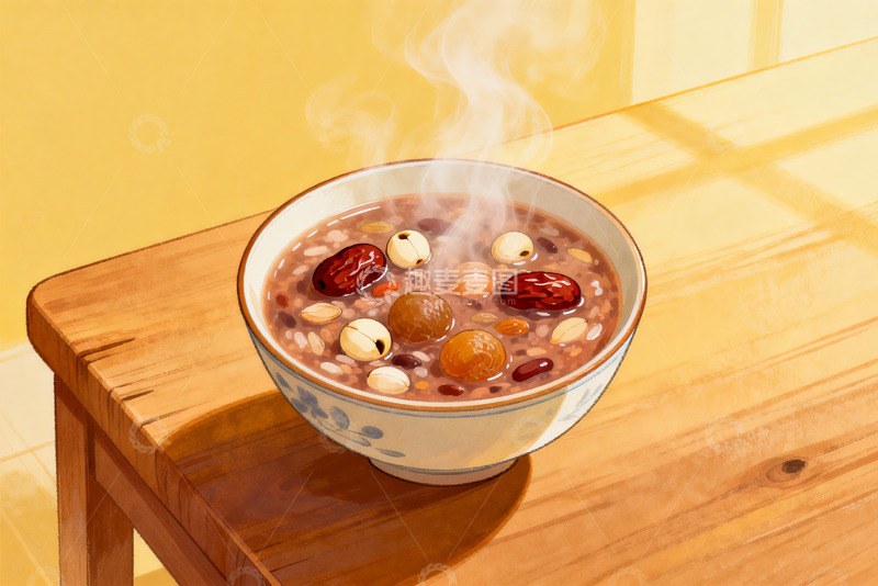 高清大图下载【趣麦麦图】热气腾腾的八宝粥
